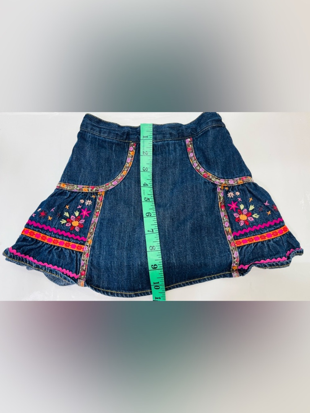 Gymboree Denim Skirt with Pink & Multicolor Embroidery - Picture 10 of 11